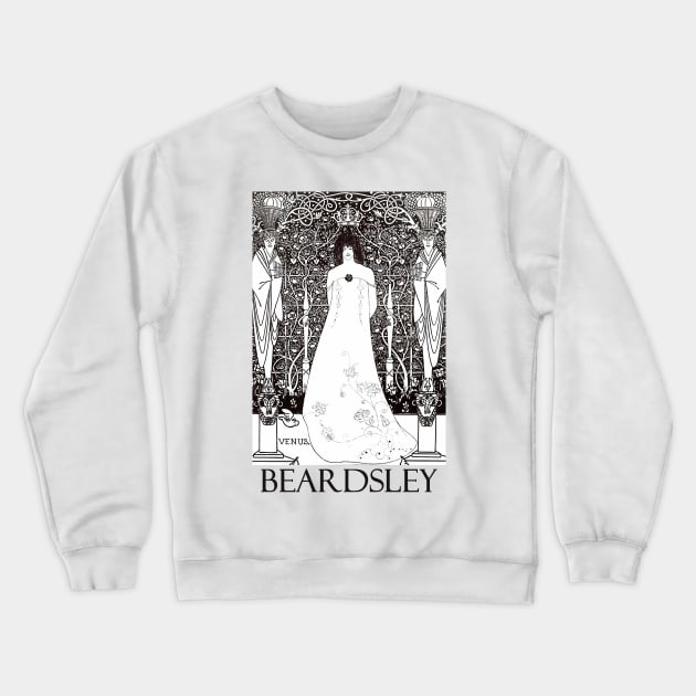 Venus Between Terminal Gods by Aubrey Beardsley Crewneck Sweatshirt by Naves